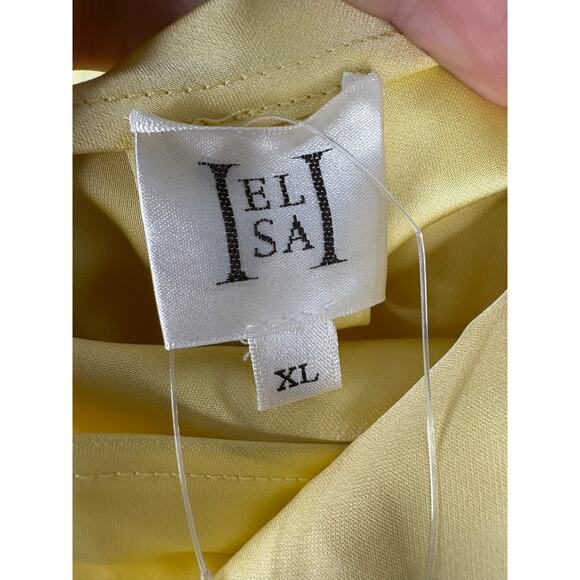 Helsa Angelica Backless Maxi Dress Satin Formal Wedding Evening Party Guest XL - Picture 10 of 15